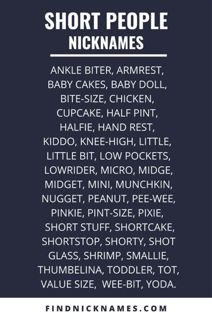 100+ Popular Nicknames for Short People &mdash; Find Nicknames Short people