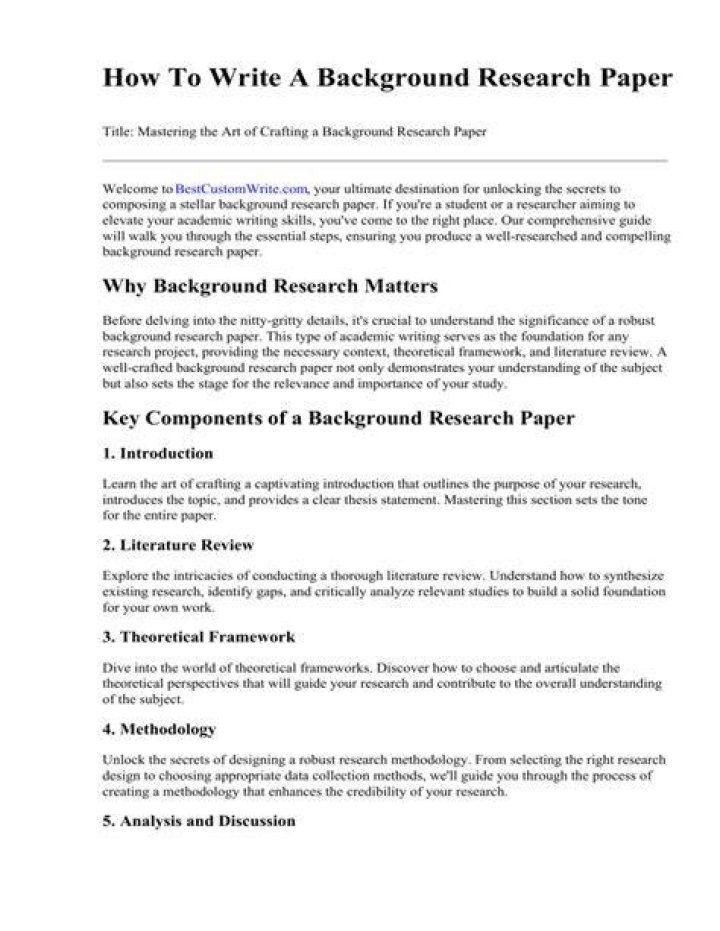 😊 Background research paper example. APA Background Research Paper