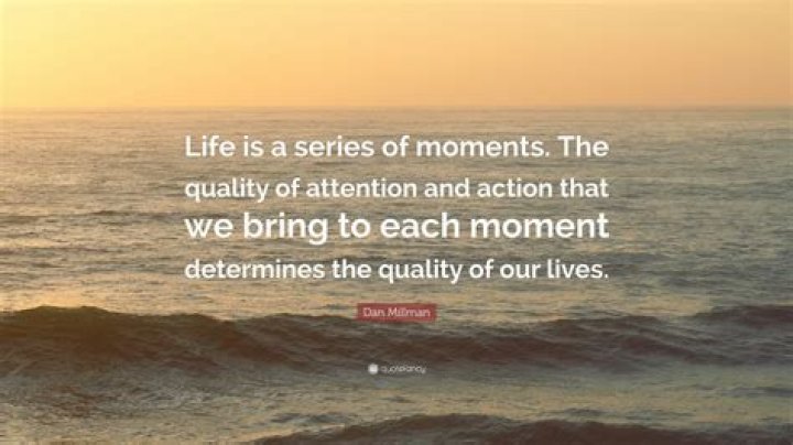 Dan Millman Quote “Life is a series of moments. The quality of