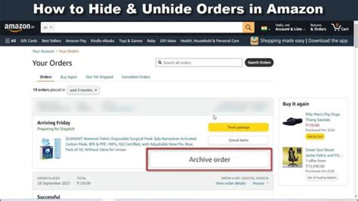 How to hide Amazon orders on your account so your partner will never