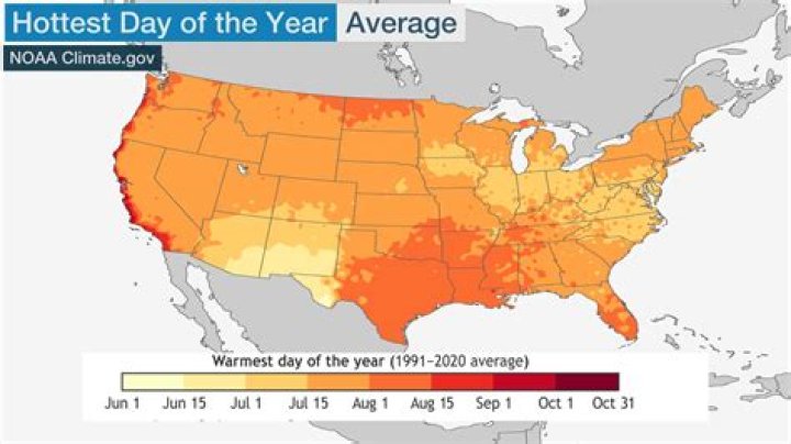 U.S. Hottest Days Map Wondering Maps