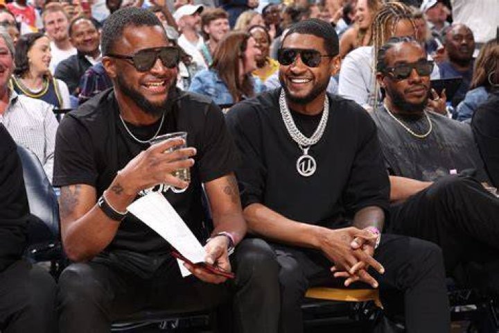 Usher Sits Courtside with Doppelganger, Ja Morant's Dad